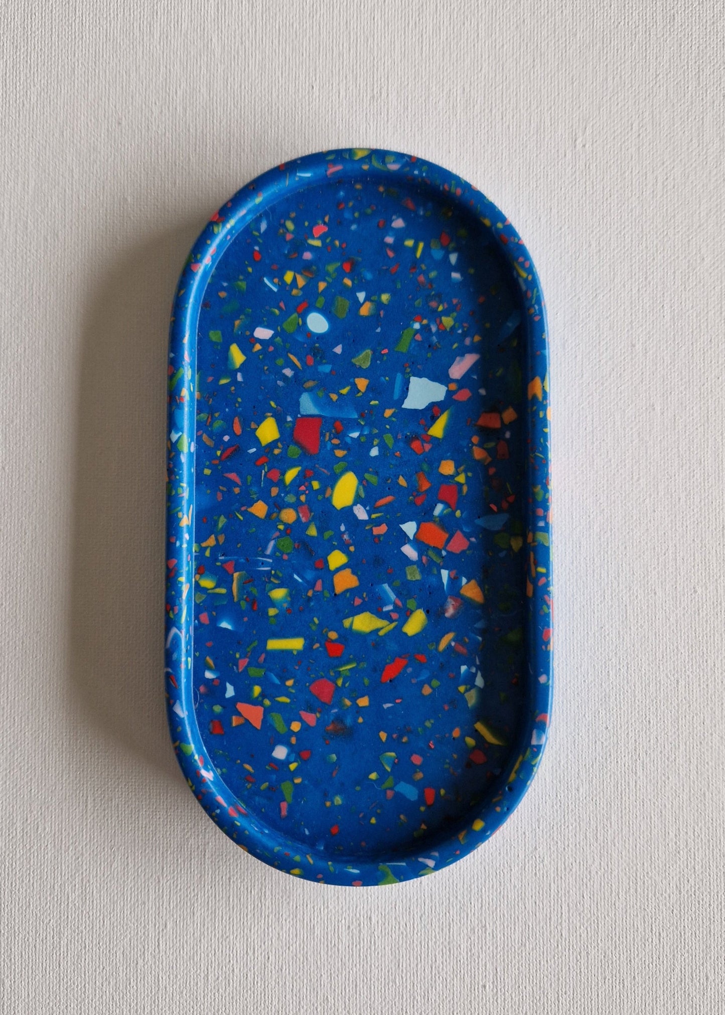 The Oval, Blue with rainbow terrazzo