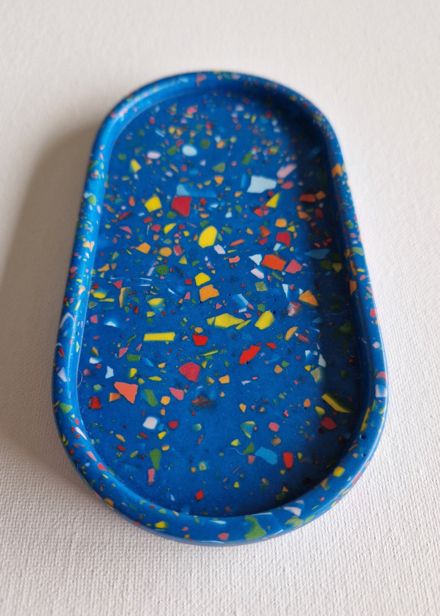 The Oval, Blue with rainbow terrazzo