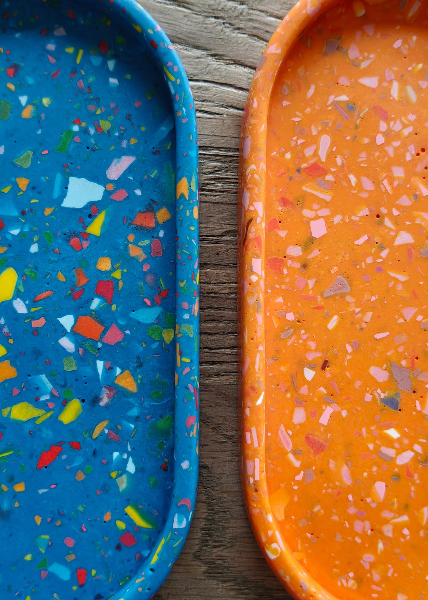 The Oval, Blue with rainbow terrazzo