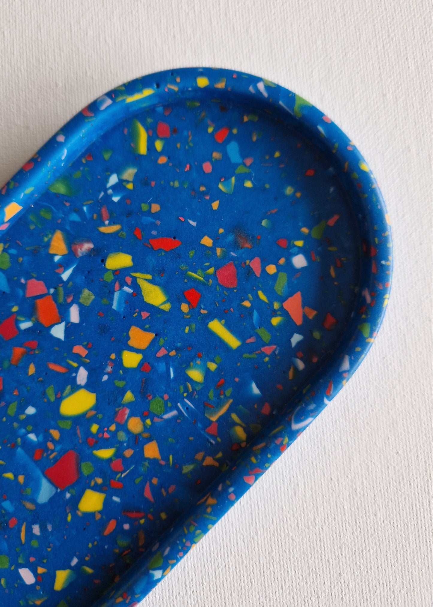 The Oval, Blue with rainbow terrazzo