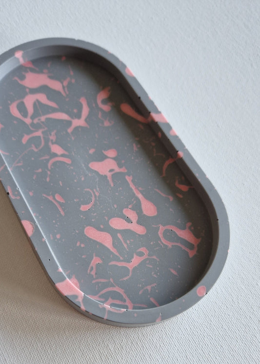 The Oval, Grey with pink splatter