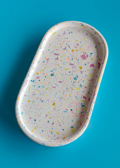 The Oval, White with colorful terrazzo