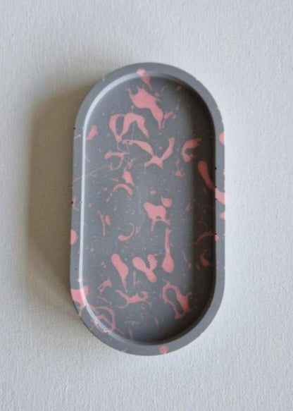 The Oval, Grey with pink splatter