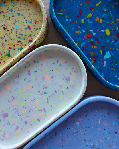 The Oval, Blue with rainbow terrazzo